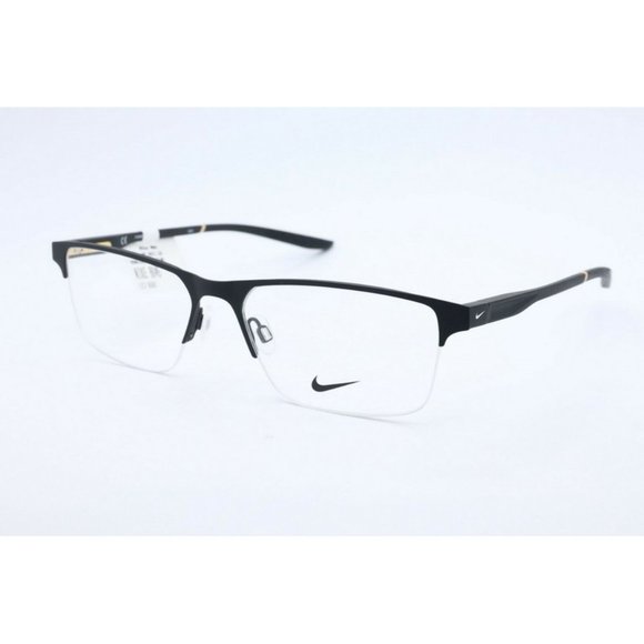 New Authentic Nike 8045-002 Rectangle Black Eyeglasses Demo Lenses 57mm - Picture 1 of 5